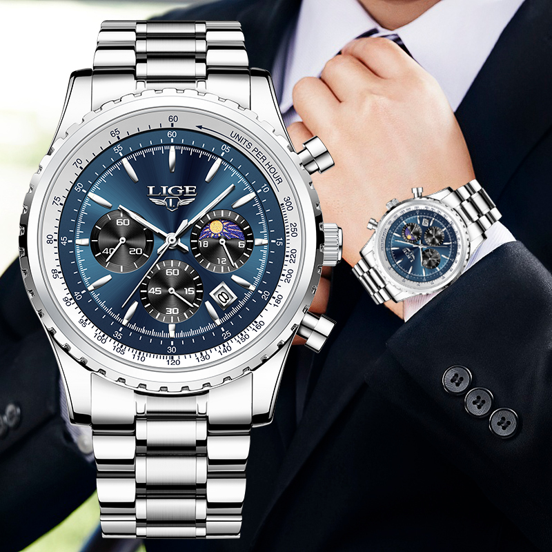 Luxury Watch Maker - LIGE jam tangan Quartz pria, arloji