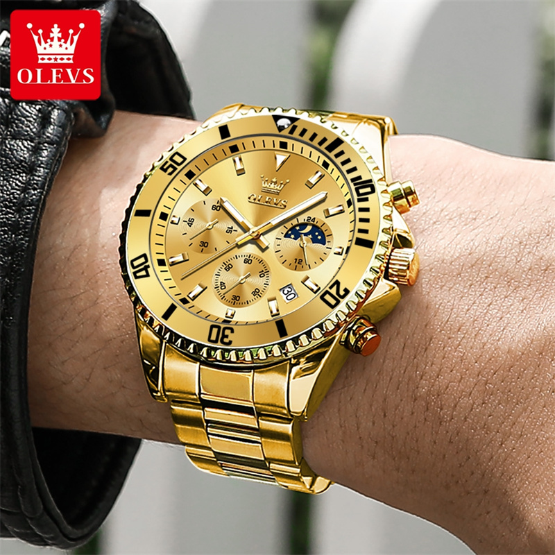 OLEVS jam tangan kuarsa emas p - Luxury Watch Maker ulasan dan harga